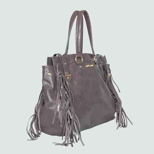 90265 Miu Miu in pelle nappa lucida Tote Bags 90265 viola